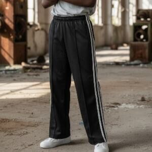 Adidas Boys Black Heavyweight Jogging Pants - Size Medium